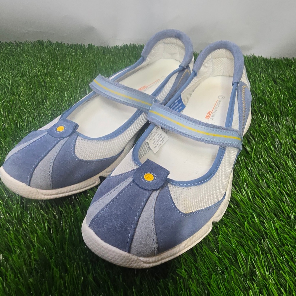 Rockport 6 Blue Mary Jane Sneakers Womens XCS Washable Mesh Suede K73407